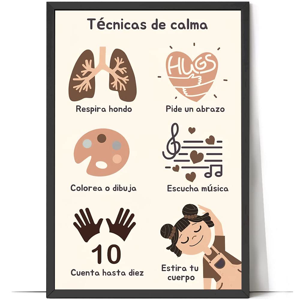 Personalized Spanish Posters For Classroom Decorations, Técnicas de calma Canvas Prints, Inspirational Gifts For Spanish Teacher, Teacher Supplies School Room Decor, Spanish Classroom Poster Wall Art