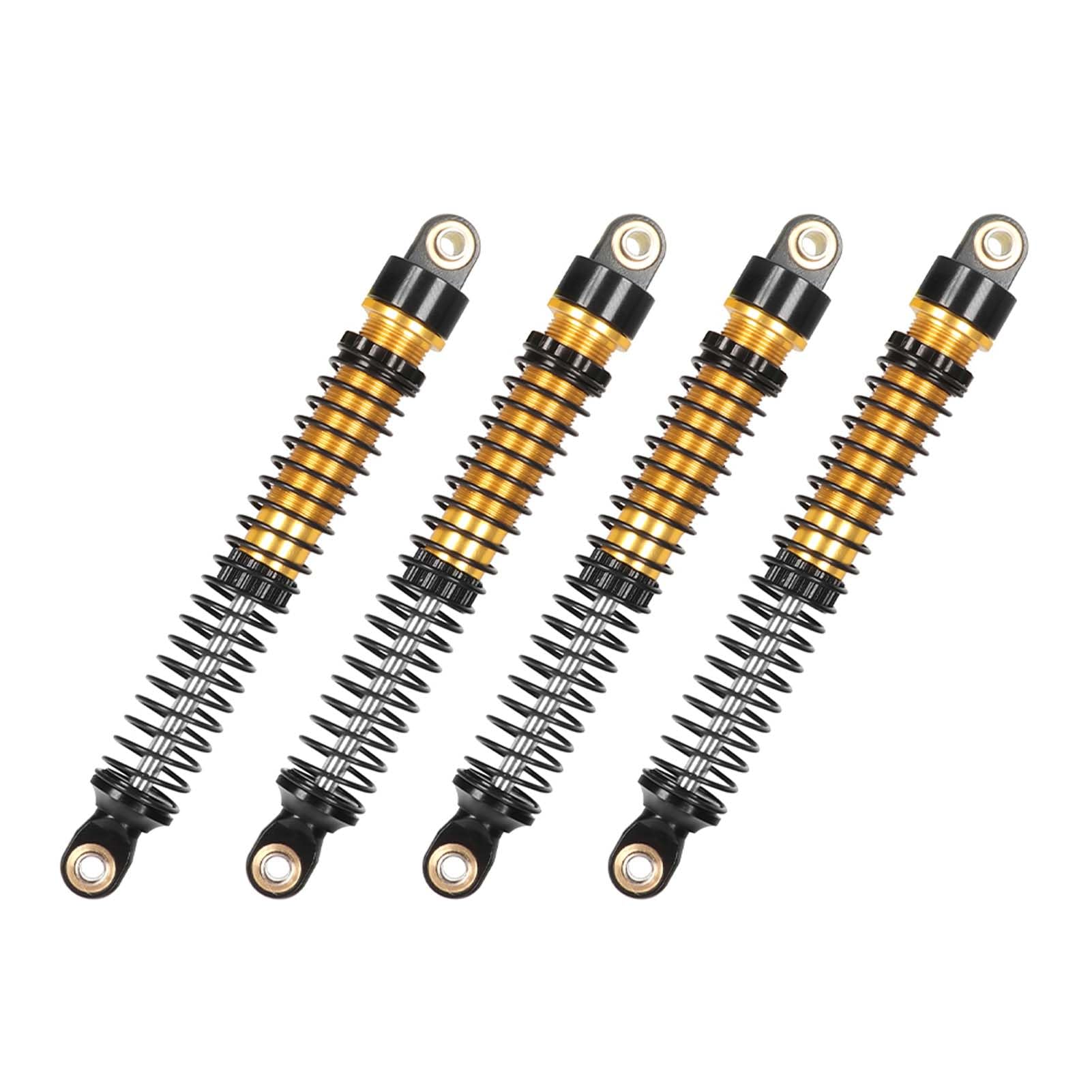 KEEDA 4PCS Aluminum Threaded Shock Absorbers Oil Damper for 1/18 RC Crawler Car TRX4M TRX4MT 1/12 RC Crawler Upgrade Parts (Gold, 77mm) - Image 2