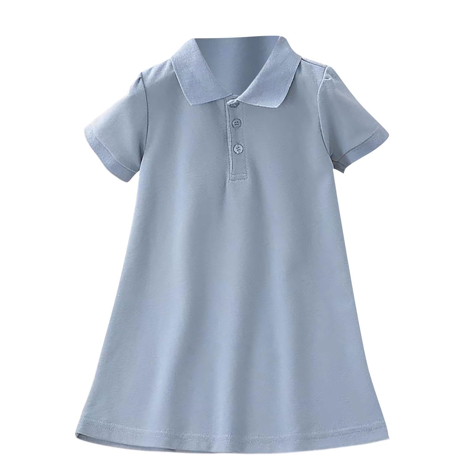 Vestido de verano para niñas, vestido polo de manga corta para niños, casual, deportes, escuela, tenis, golf, suave, cómodo, para vacaciones, vestidos acampanados