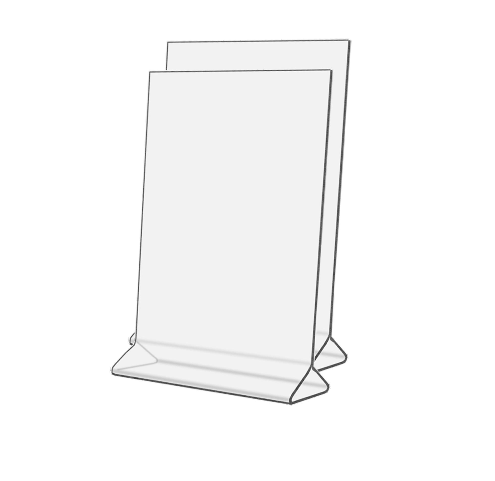 Pack 3 Soportes Acrílicos Inclinados Con Bordes Dorados | 13.3x18cm | Portacarteles En Forma De L Para Mesa | Ideal Para Menús, Fotos, Publicidad En Restaurantes, Bodas Y Tiendas