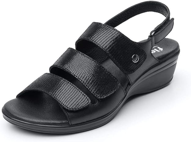 Flexi Sandalias para Mujer Ajustable Cuero Beige Casual Cómodo 100004,  negro : Ropa, Zapatos y Joyería - Amazon.com