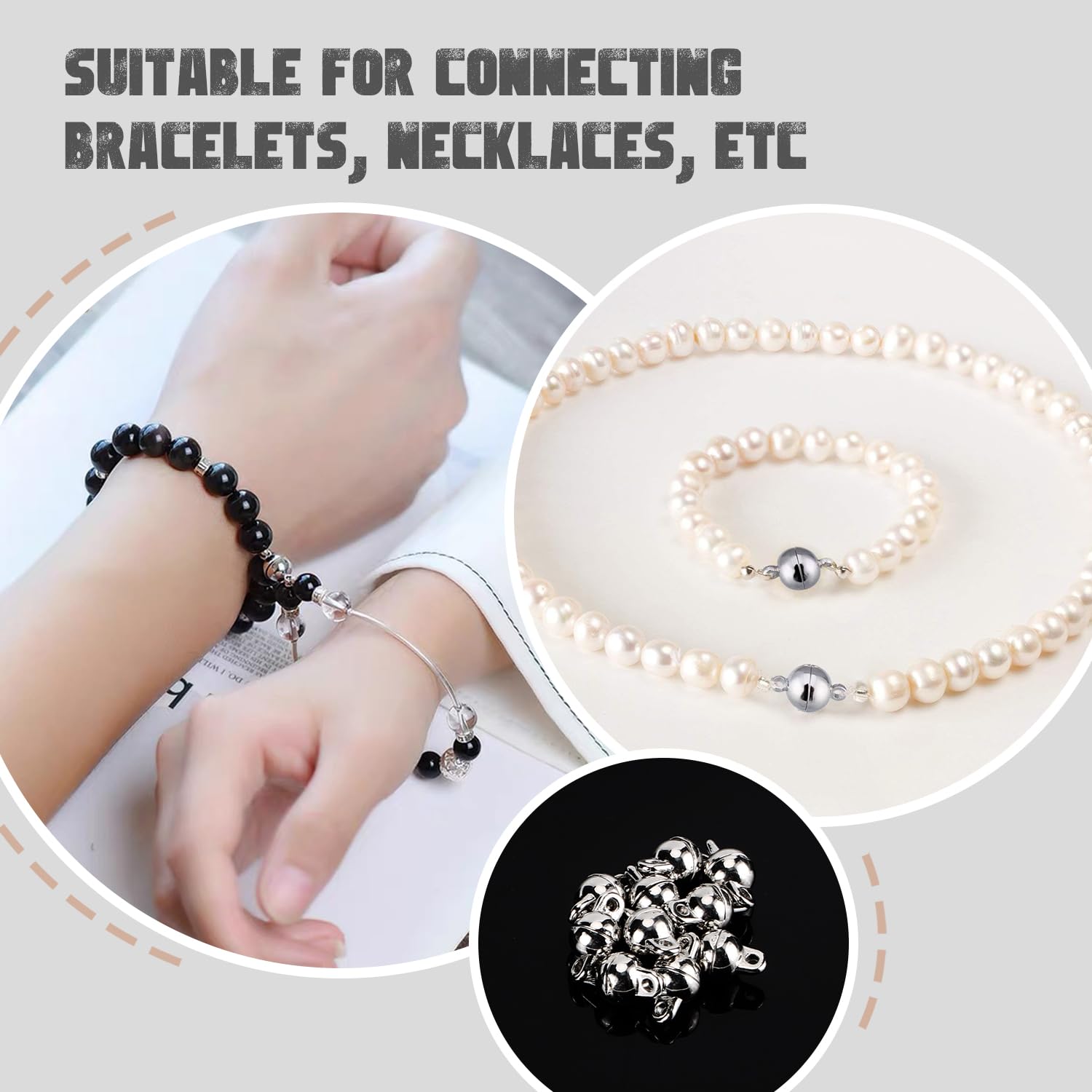 Zpsolution Lot De 8 Fermoirs Magnétiques à Vis Pour Colliers Et Bracelets Faciles à Ouvrir - 6 Mm - Léger Et Petit - Gardez Le Fermoir à L'arrière - Doré