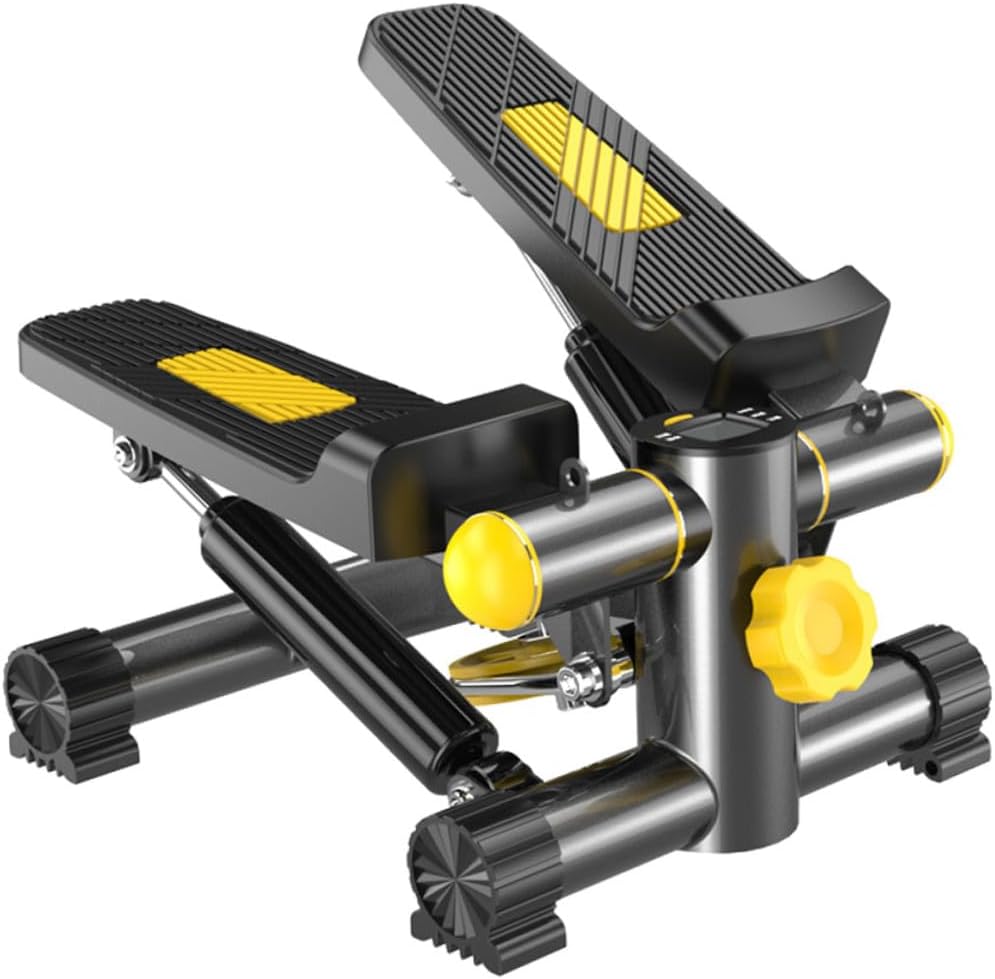 GALPADA Mini Pedal Exerciser Stepper with Resistance Bands and Mat for Home Fitness Compact Exercise Machine for Legs and Arms Workout