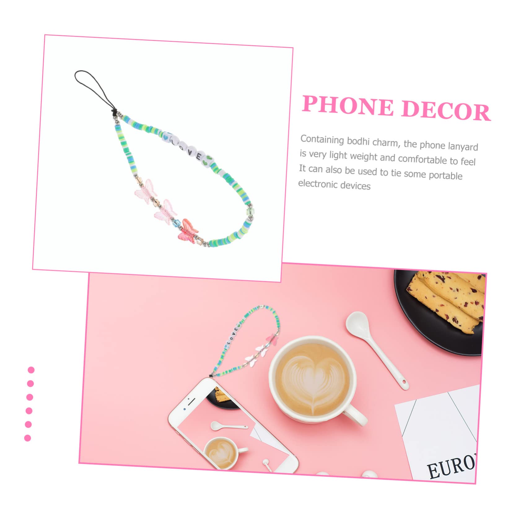 WOONEKY 10piezas Cadenas De Teléfono Correas Decorativas Para Móviles Accesorios De Diseño Creativo Para Personalizar Fundas y Llaveros