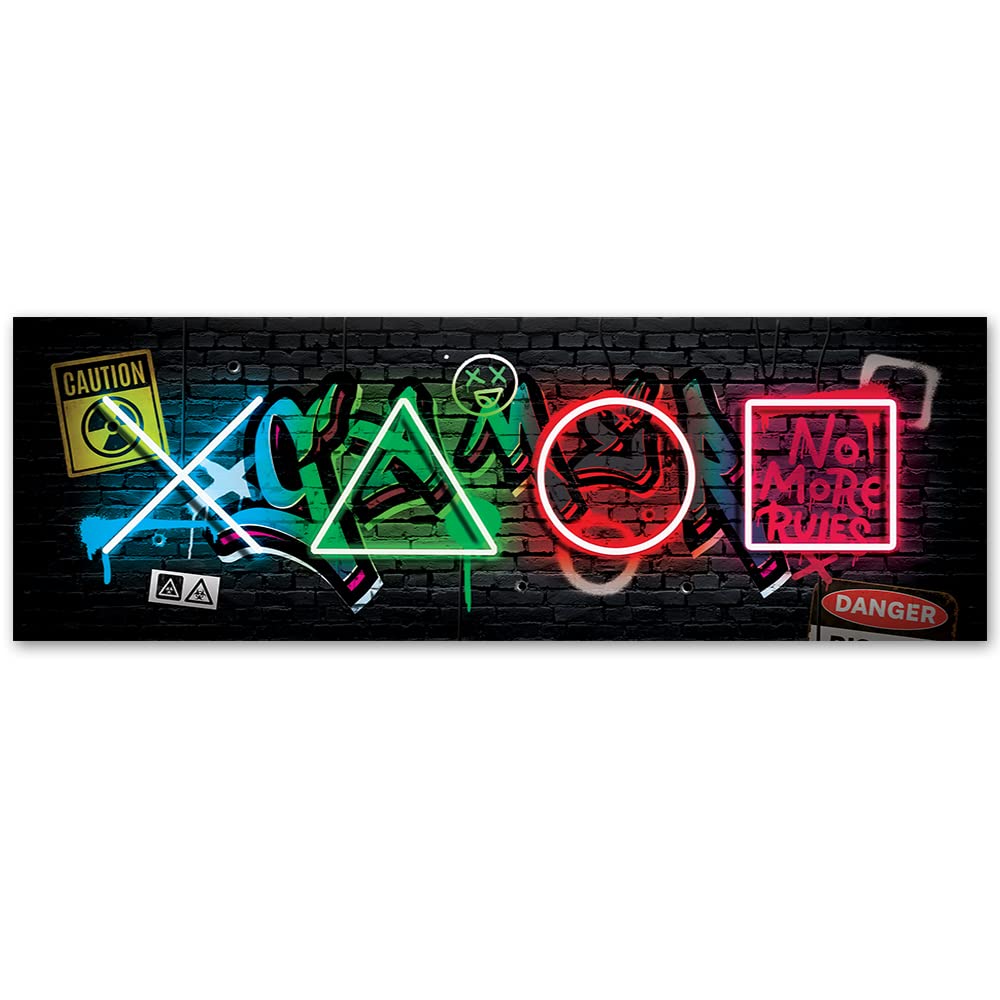 Feeby Cuadro en Lienzo Para Jugadores Videojuegos 150x50 cm XXL 1 Pieza Modernos Impresión Artística Calidad fotografica Imagen Decoración De Pared Salon Dormitorio Abstracto Gaming Play Multi