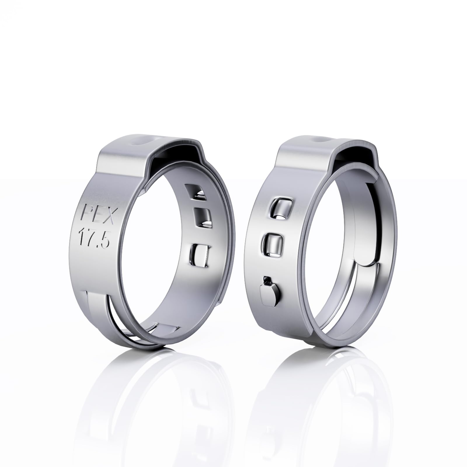 Tivorex 50 Pack 1/2 Inch PEX Cinch Clamps Rings, 304 Stainless Steel PEX Crimp Rings, Pinch Clamps for PEX Tubing Pipe Fittings Connection