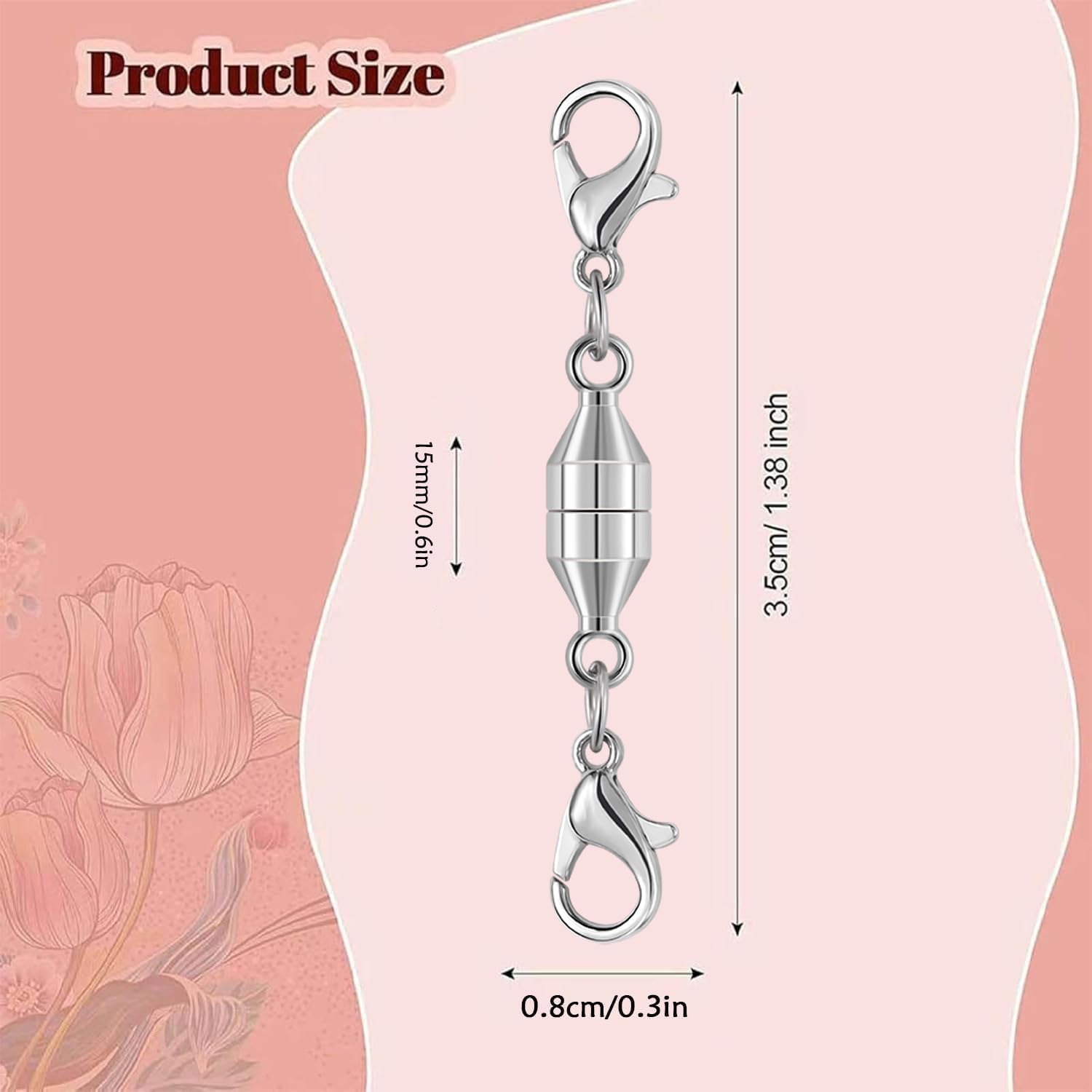 Magnetic Necklace Clasps and Closures,925 Silver Magnetic Clasp Converter, Jewelry Making Supplies, Chain Extender Connector (2golden+2silvery) - Image 2