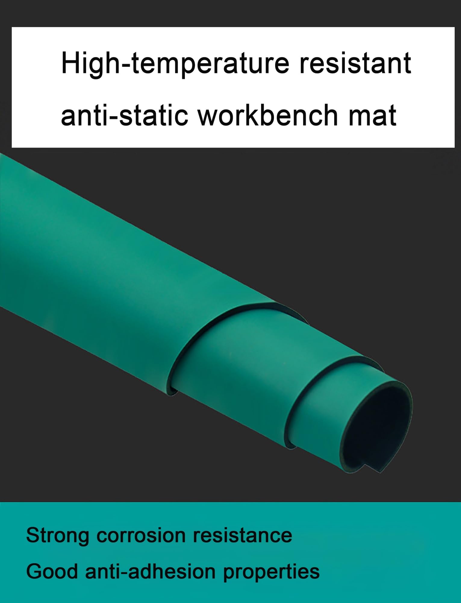Tapete antiestático, Espesor 2 mm, Antideslizante, Resistente al Envejecimiento, Que no se desplaza, Utilizado for Laboratorios y Bancos de Mantenimiento(2mm/0.08in,0.6x1.5meter/1.97x4.92ft)