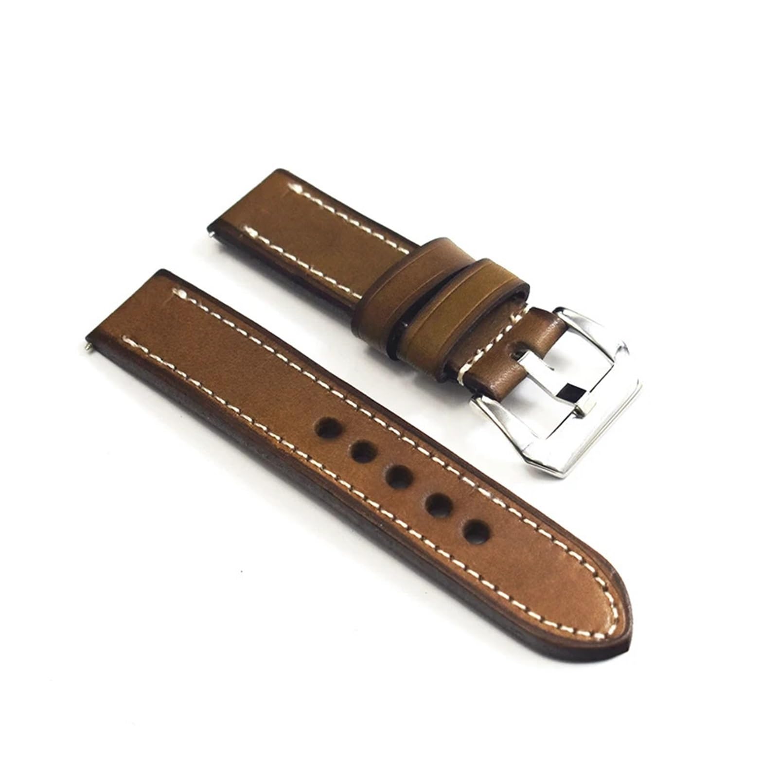 Wachgurt Kuh Leder Retro handgefertigtes Armband 20mm 22 mm 24 mm Vintage Dicke Uhrenbandgurte polierte Schnalle