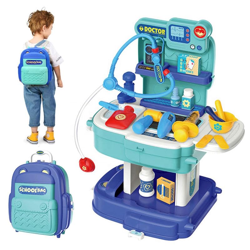 Image of Kids Doctor Play Set with Medical Accessories | Pretend Doctor Clinic Toy Set for Boys & Girls | Educational Role Play Medical Kit with Stethoscope & Tools