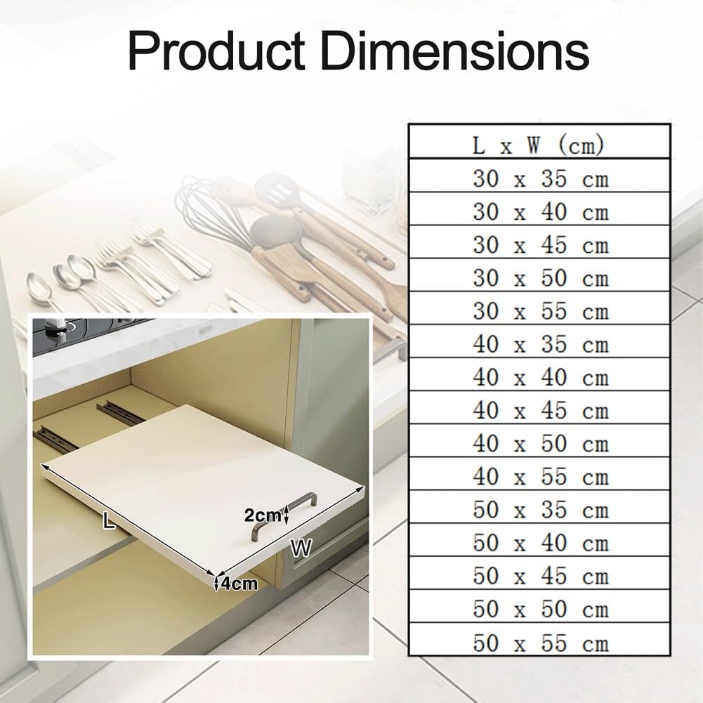 Organizzatore Estraibile Per Armadio – Organizzatore Per Armadio Da Cucina Con Maniglia, Cassetto Estraibile In Acciaio Al Carbonio Con Sistema A 2 Guide | Per Bagno E Armadio(50 x 35 cm)