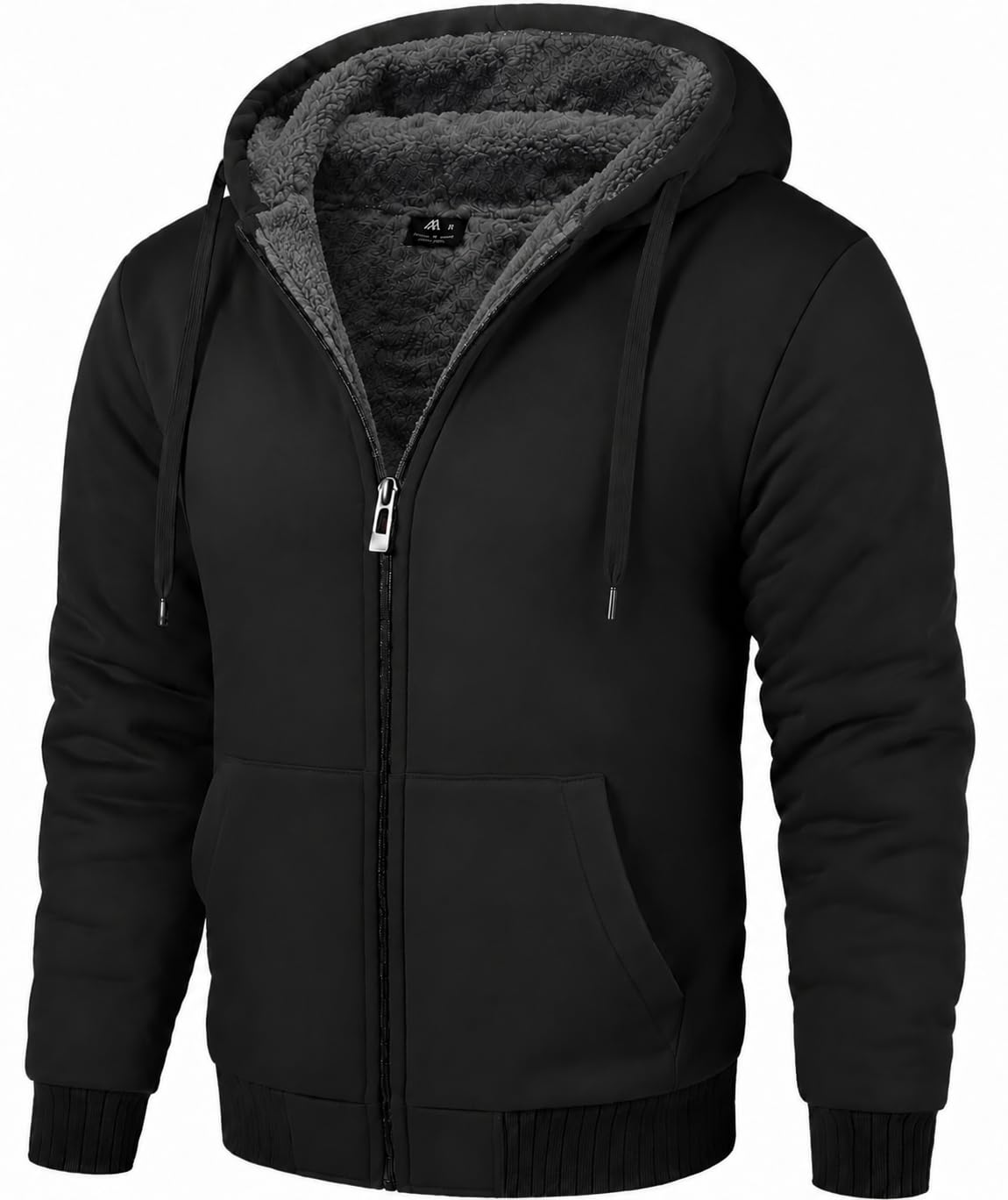 ZITY Men's Zip Up Hoodie Heavyweight Winter Sweatshirt Fleece Sherpa Lined Warm Jacket