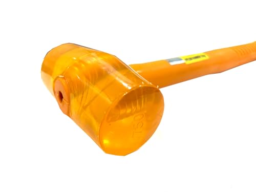 Image of Jon Bhandari Tools 330g Nylon Hammer - Non-Marring Soft Face Hammer with 50mm Head for Automotive, Woodworking, Metal Assembly & DIY - Durable, Shock Resistant, High-Visibility Design