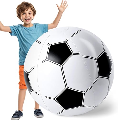 Miniatura 8 de AMOR PRESENT Pelota de playa de fútbol, pelota de fútbol inflable de 27 pulgadas para piscina de verano, juguete de juego de playa