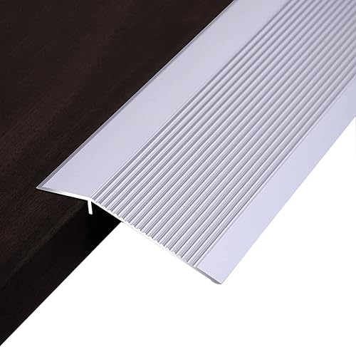 WORDFUN Tira de transición de piso de madera a azulejo, reductor de umbral de alfombraazulejo, rampa de borde biselado, tira de umbral de aluminio