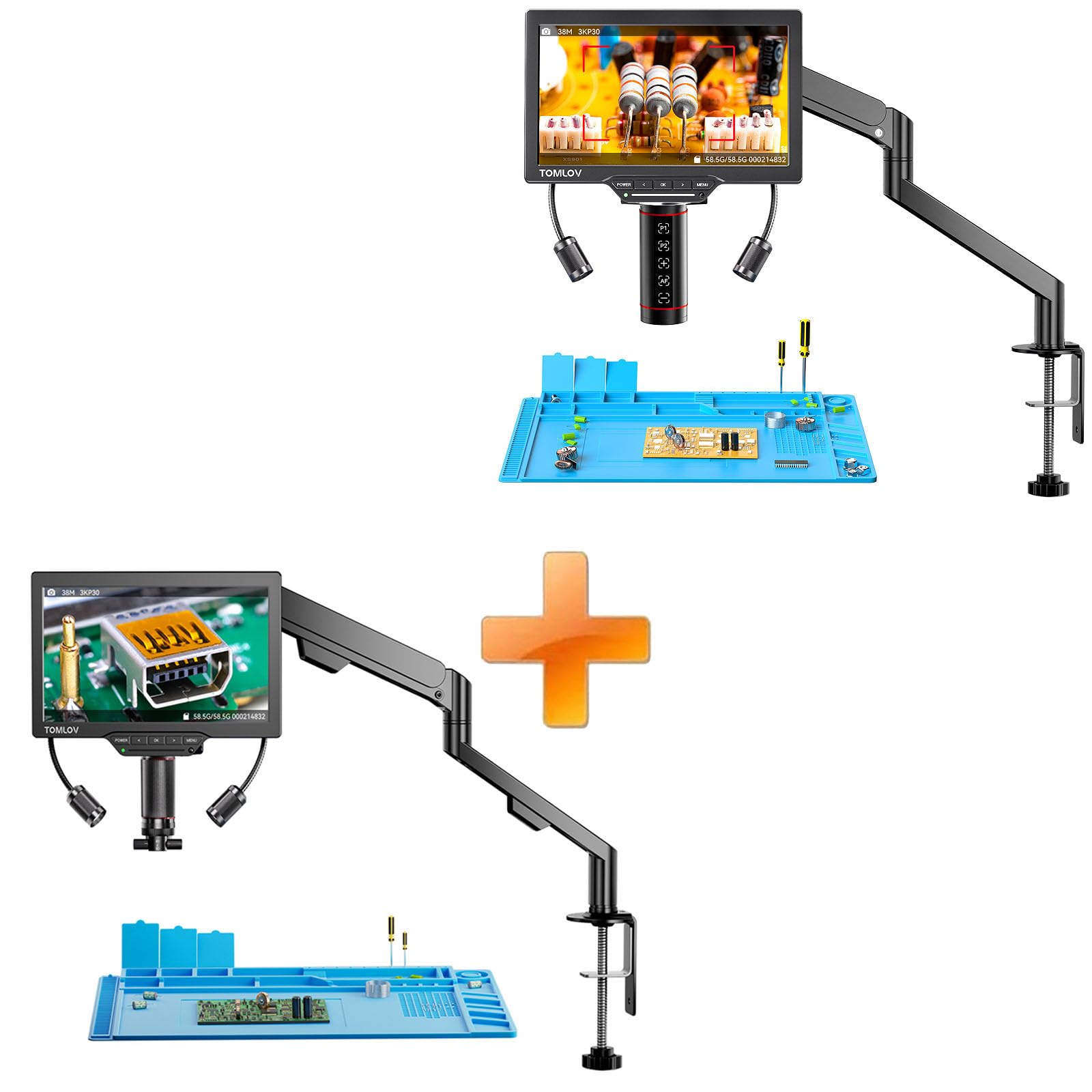TOMLOV TM3K-AF screen displaying autofocus in action