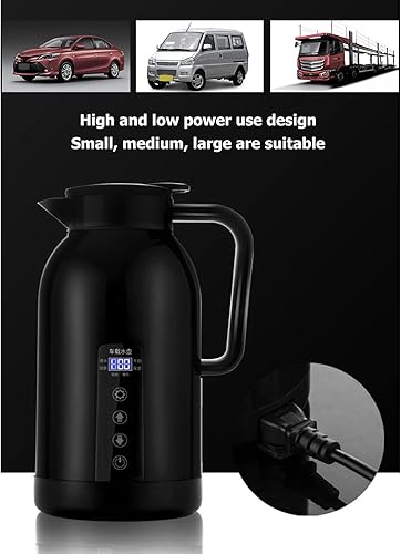 Miniatura 5 de Caldera de coche de 44.0 fl oz con encendedor de cigarrillos, hervidor eléctrico portátil para automóvil, hervidor de agua caliente, hervidor de