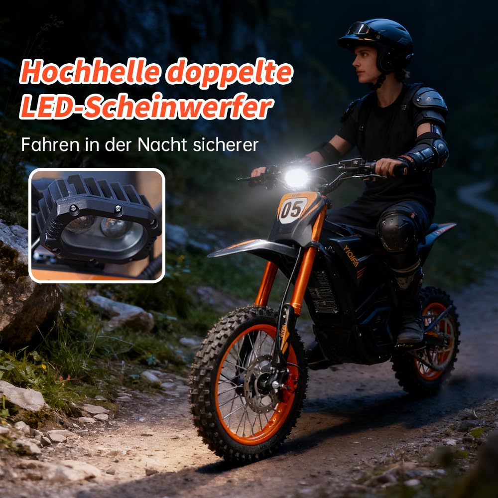 Yiqifa Hohe Leistung, Elektrisches Motorrad,Elektro Motorrad Kinder ab 13 Jahre,Scheibenbremsen, Max 120kg