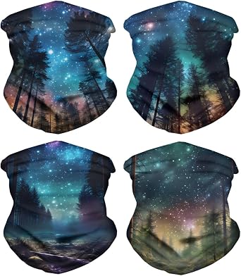 GLUDEAR Galaxy Print Face Bandana Neck Gaiter Face Scarf Ear Loops Balaclava for Dust Mask Man Woman