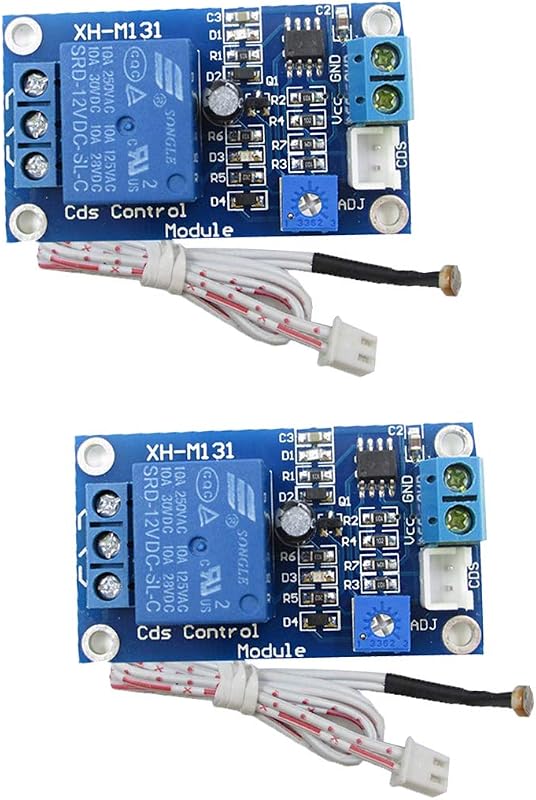 Módulo relé sensor fotoresistor HiLetgo 12 V para controle automático de iluminação – Kit com 2 unidades