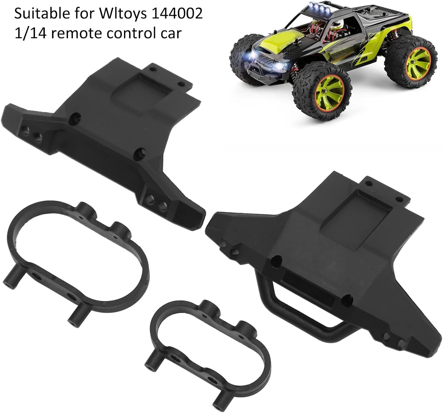 Dilwe RC Car Bumper Assembly,Plastic Front Rear Bumper Assembly for 144002 1/14 RC Car Spare Parts Accessories, Front Bumper Crash Buffer Bumper DIY Repalce