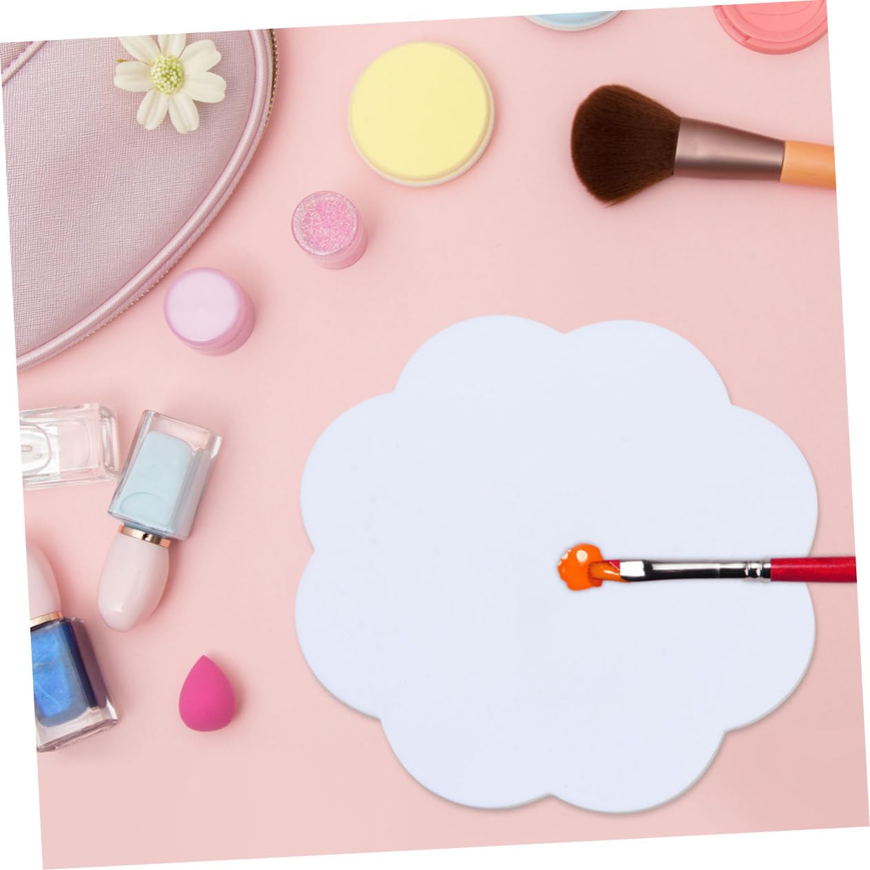 VILLFUL 3 Palettes Makeup Pallete Makeup Painting Silicone Palette Painting Pigment Container Makeup Paint Tray Nail Art Silicone Nail Art Color Palette Nail Drawing Foundation White Mix