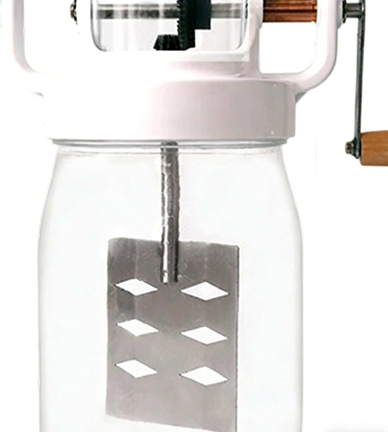 Manual Hand Mixer, 1500ML Butter Blender Tool, Glass Bottle Hand Whisk, Kitchen Mixing Tool, Egg Dough Sauce Blender, Baking and Pastry Accessory, for Kids Food Flour Jam Pancake Cooking Home