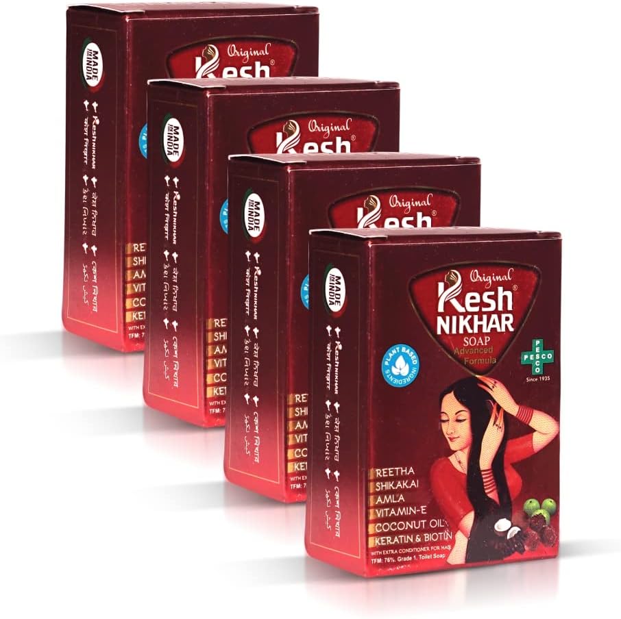 Advanced Formula Soap For Hair Wash Shampoo Bar | Natural Hair Care & Cleansing Soap - Amla, Reetha, Shikakai For Dandruff, Dry Hair & Scalp Size 100Gm Each - Set Of 4
