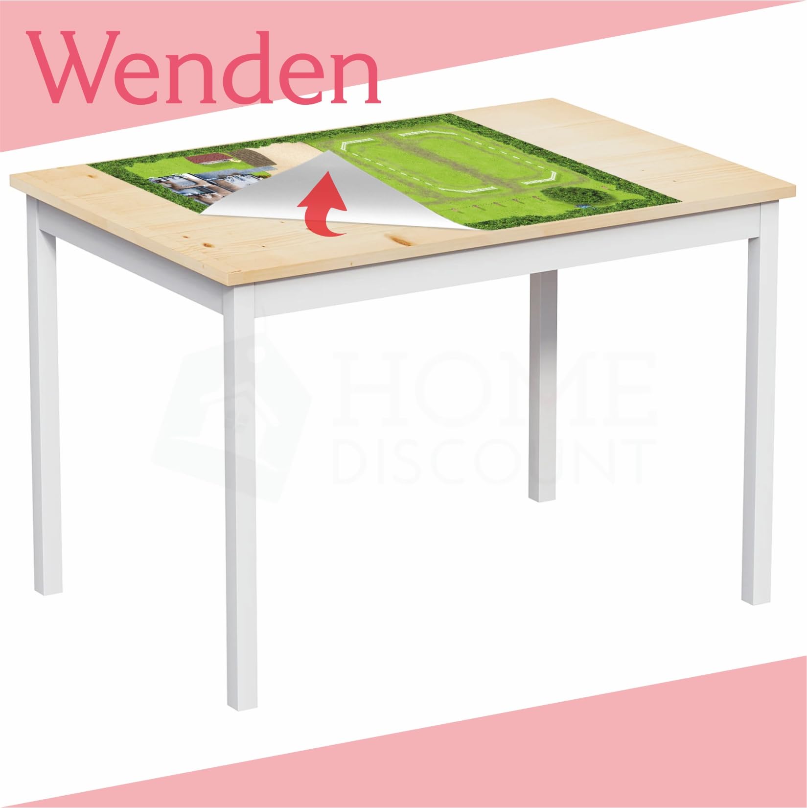 Kinder Tischdecke 150 x 100 cm – abwaschbare Kunststoff Tischdecke mit Motiv – wetterfest, wiederverwendbar & ideal für Kindergeburtstage, Basteln oder Spielen (Ponyhof)
