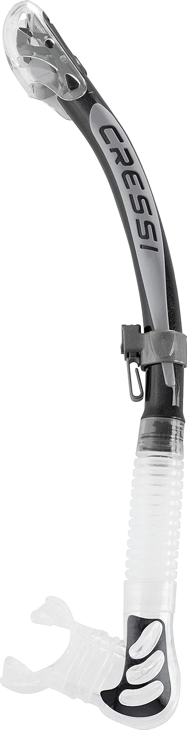 Cressi Alpha Ultra Dry Snorkel (Black/Silver) (ES258055) : Diving Snorkels : Sports & Outdoors