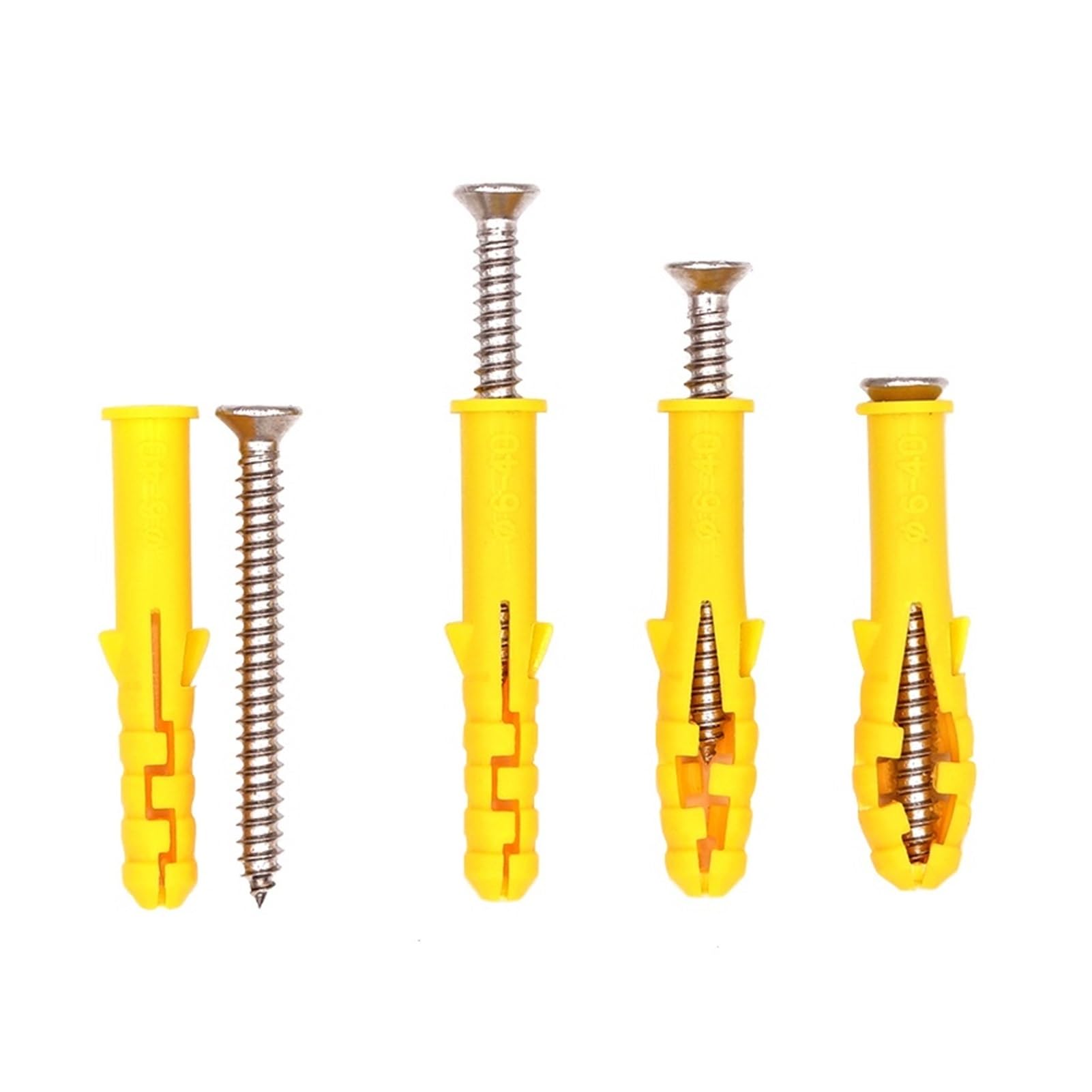 Tornillos de expansión de plástico Anclajes de pared for tubos expansión, paquetes surtidos zinc y acero inoxidable 6 mm, 8 10(10 X 100mm (10pcs),Color Zinc Screw)