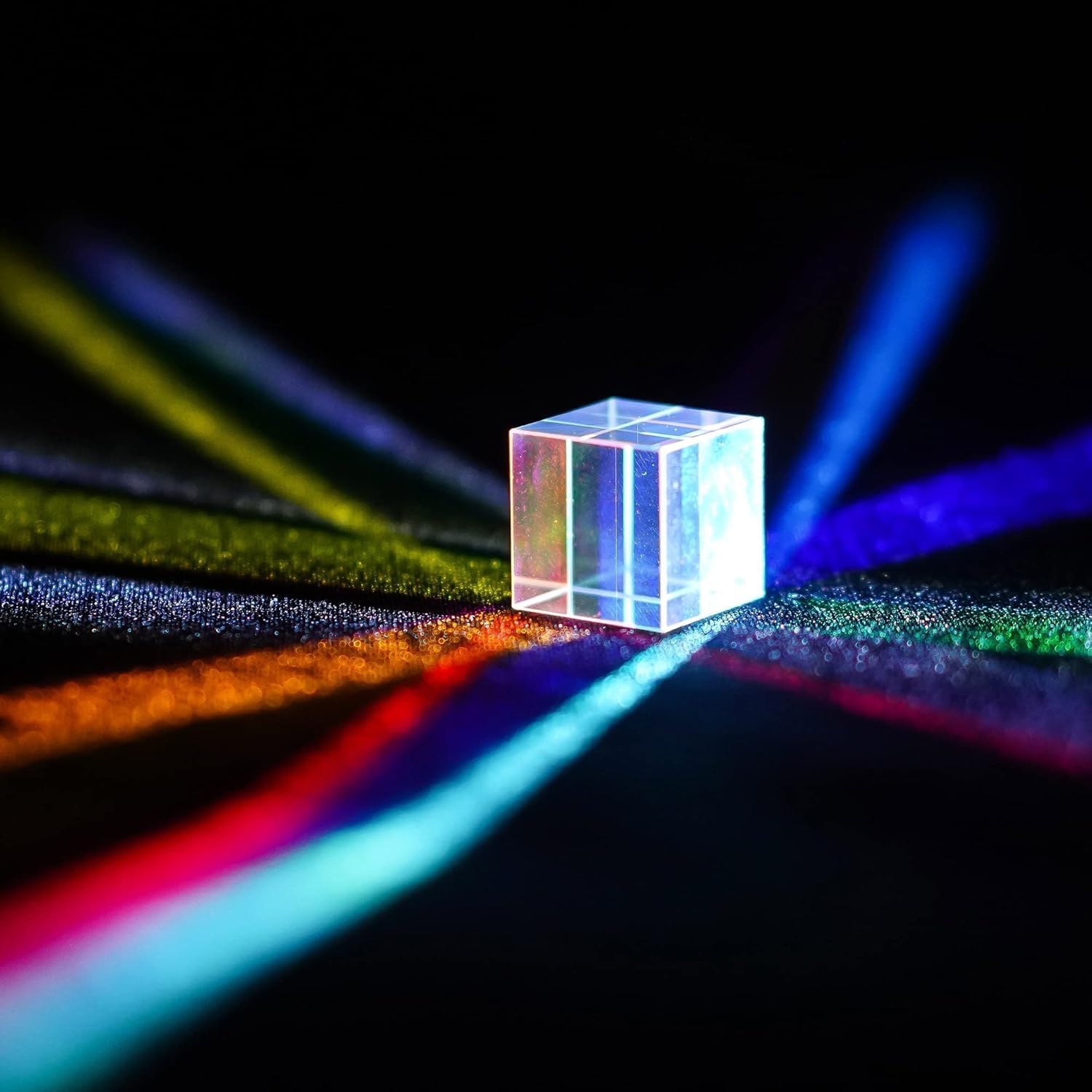 HDCRYSTALGIFTS 20 * 20mm Colorful Crystal Glass Prism X-Cube RGB Dispersion Optical Glass Prisms for Photography Effects Physics Teaching Light Spectrum Optics Desk Decor-image-12