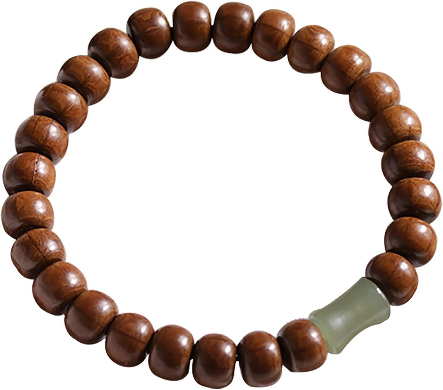 YNIYUJKL Natural Wood Bracelet, Hetian Soft Jade, Gemstone, Spiritual Mara Bead, Feng Shui Wealth Bracelet,18 mm