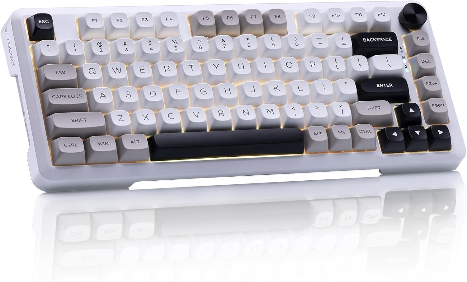 E-YOOSO Z-82 Wireless Mechanical Keyboard, 75% Layout, Hot-Swap Wireless Gaming Keyboard, BT/2.4GHz/Type-C Triple Mode, RGB Backlit Gaming Keyboards, Compatible with Win/Mac (White&Gray&Black)