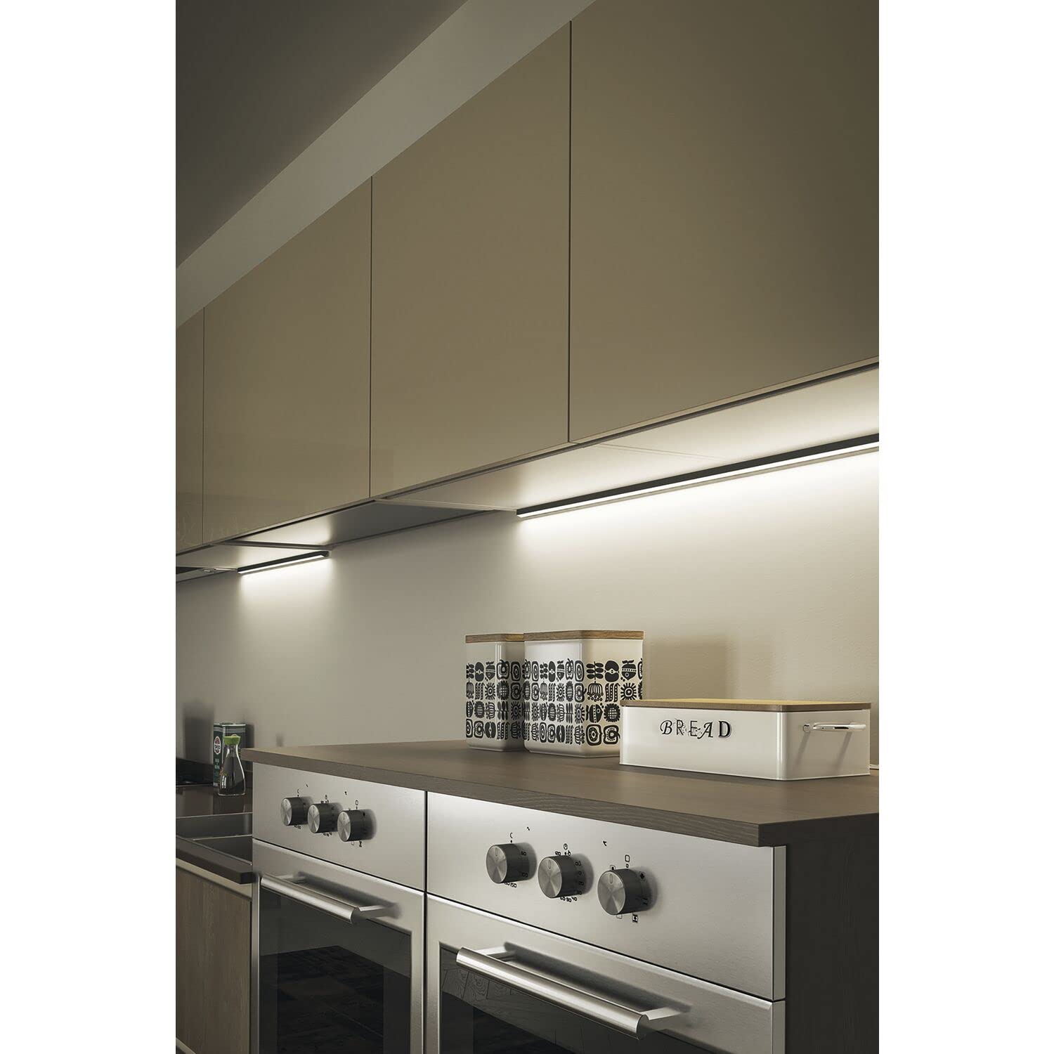 L&S Lugano Touch Unterbauleuchte LED 900mm neutralweiß 4000K dimmbar schwarz - Küchenlampe Aluminium mit Touch-Dimmschalter 24V