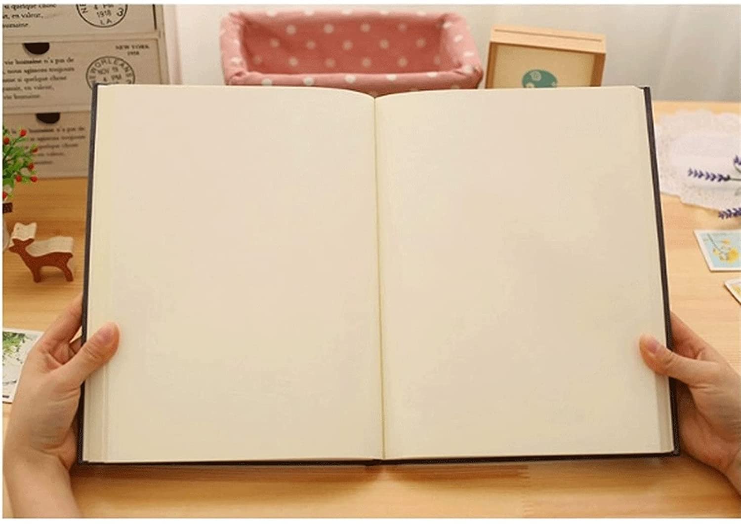 POCHY Cuadernos Hermoso Cuaderno Retro, página Interior en Blanco Creativa, Diario de Tapa Dura para Registros de Viaje de Estudiantes, Diario, Bloc de Notas de bocetos Portable