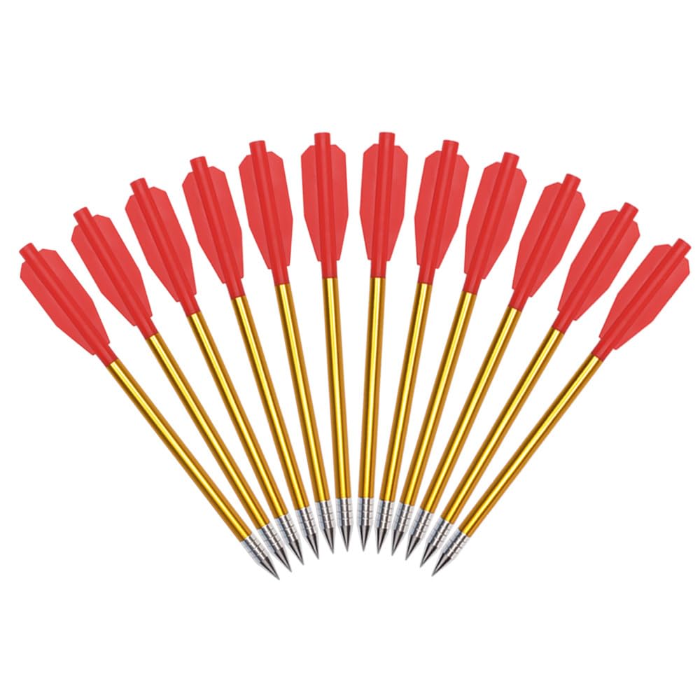 Flèche Arbalète Pistolet en Aluminium pour Cible de Fleche arbalete de 50 LB / 80 LB, 6.3" Boulons d'arbalète pour Pratiquer la Cible de tir et la Chasse au Petit gibier (12/36pcs)
