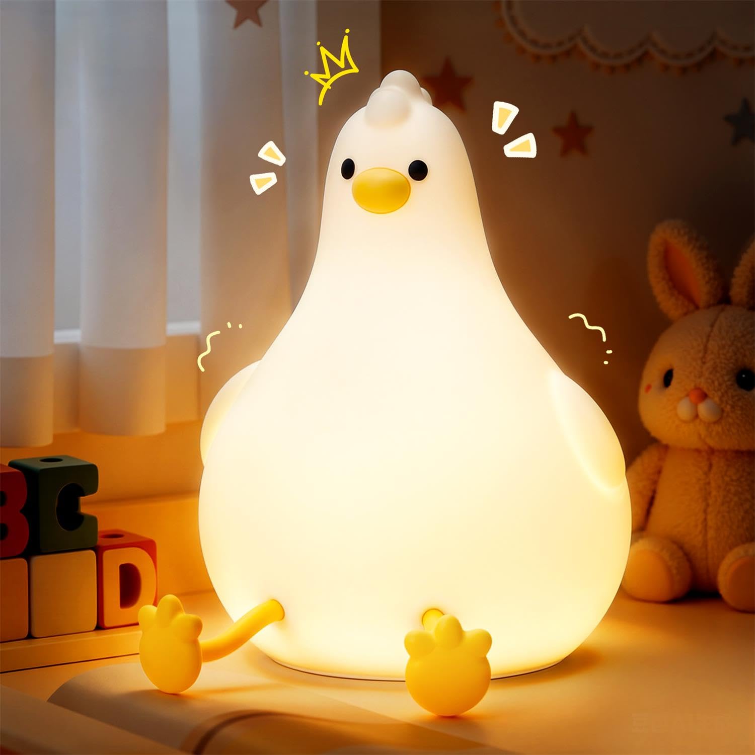 Auxmir Veilleuse Bébé Tactile avec 6 Couleurs, Veilleuse Enfant LED en Silicone Souple Rechargeable USB 2000mAh, Lampe de Chevet sans Fil Mignonne à Intensité Variable pour Garçons Filles Nouveau-né Global Recycled Standard Global Recycled Standard Global Recycled Standard