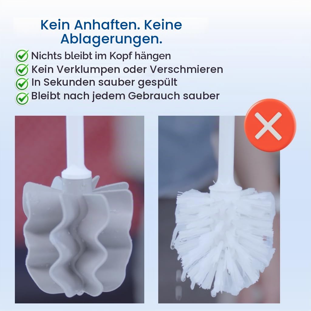 Toilettenbürste LOOWY Woodline Kunststofftopf dunkelgrau | Set mit Toilettenbürstenhalter und zusätzlichem Ersatzkopf | Klobürste Holz mit Halterung für WC & Bad | hygiensich & reinigungsstark