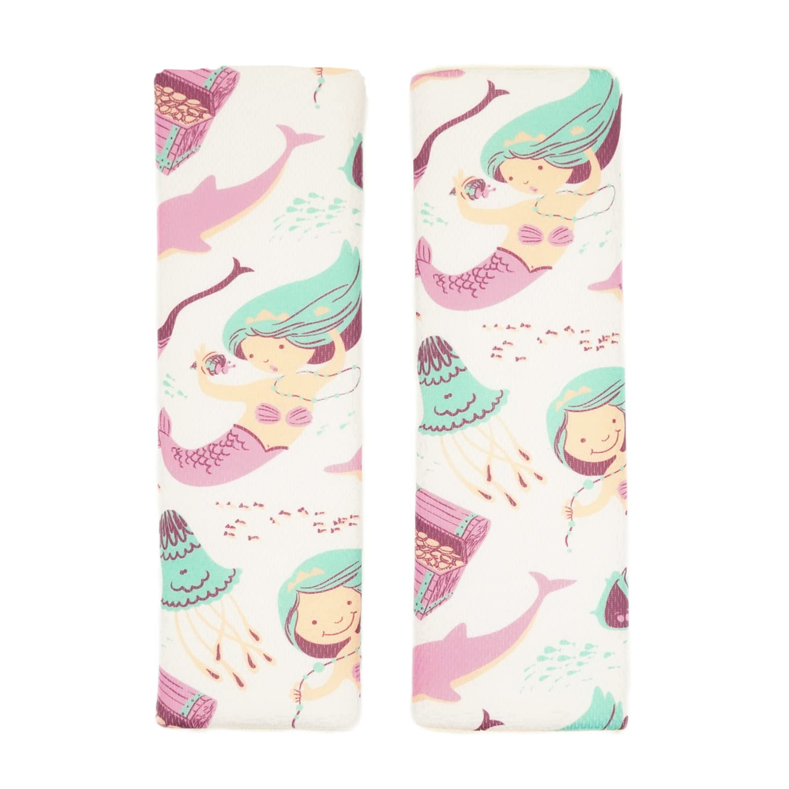 DWEE Car Seat Belt Pillow for Kids, 2Pcs Mermaid Car Seat Belt Cover Pad Head and Neck Support (Mermaid)