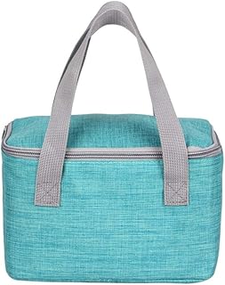 6 Can/4 L Small Cool Bag Handy Square Lunch Bag Insulated Lunch Box for Adults Work Day Trip (Blue)
