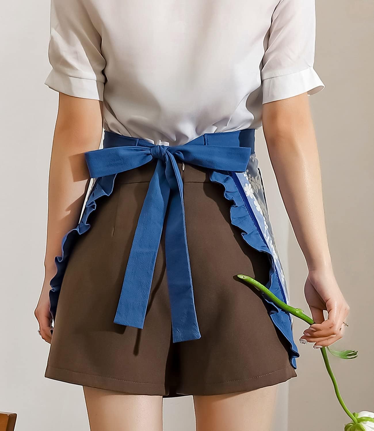 Waist Apron for women - Lovely Half Apron Cotton Lace Embroidered Server Waitress Apron Short Apron for Womens Girls - Image 4