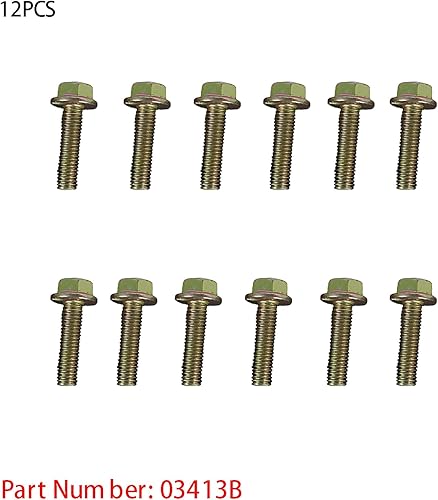 Miniatura 2 de Kit de hardware de pernos de cabezal de colector de escape de 12 piezas 03413B para Chevy GMC LS1 LS2 LT1 LS3 Kit de colector de pernos con brida