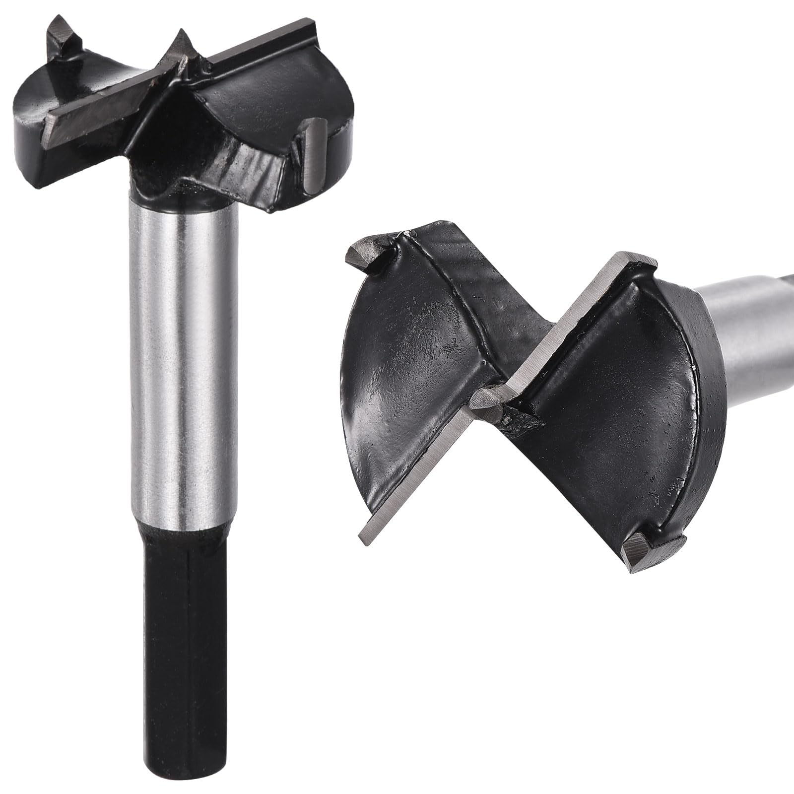 DTGN 38mm Forstner Drill Bits 1-1/2" - 2Pack - Good for Wood Plastic Plywood - 2 Flutes Tungsten Carbide Woodworking Hole Saw Cutter with Hex Shank - Black