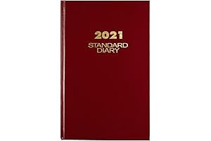 2021 Daily Diary by AT-A-GLANCE, 7-3/4" X 12", Large, Red