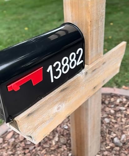 Miniatura 5 de Discovered Designs Número de buzón de acrílico 3D individual de alta calidad, autoadhesivo, de larga duración, resistente a la intemperie, fabricado