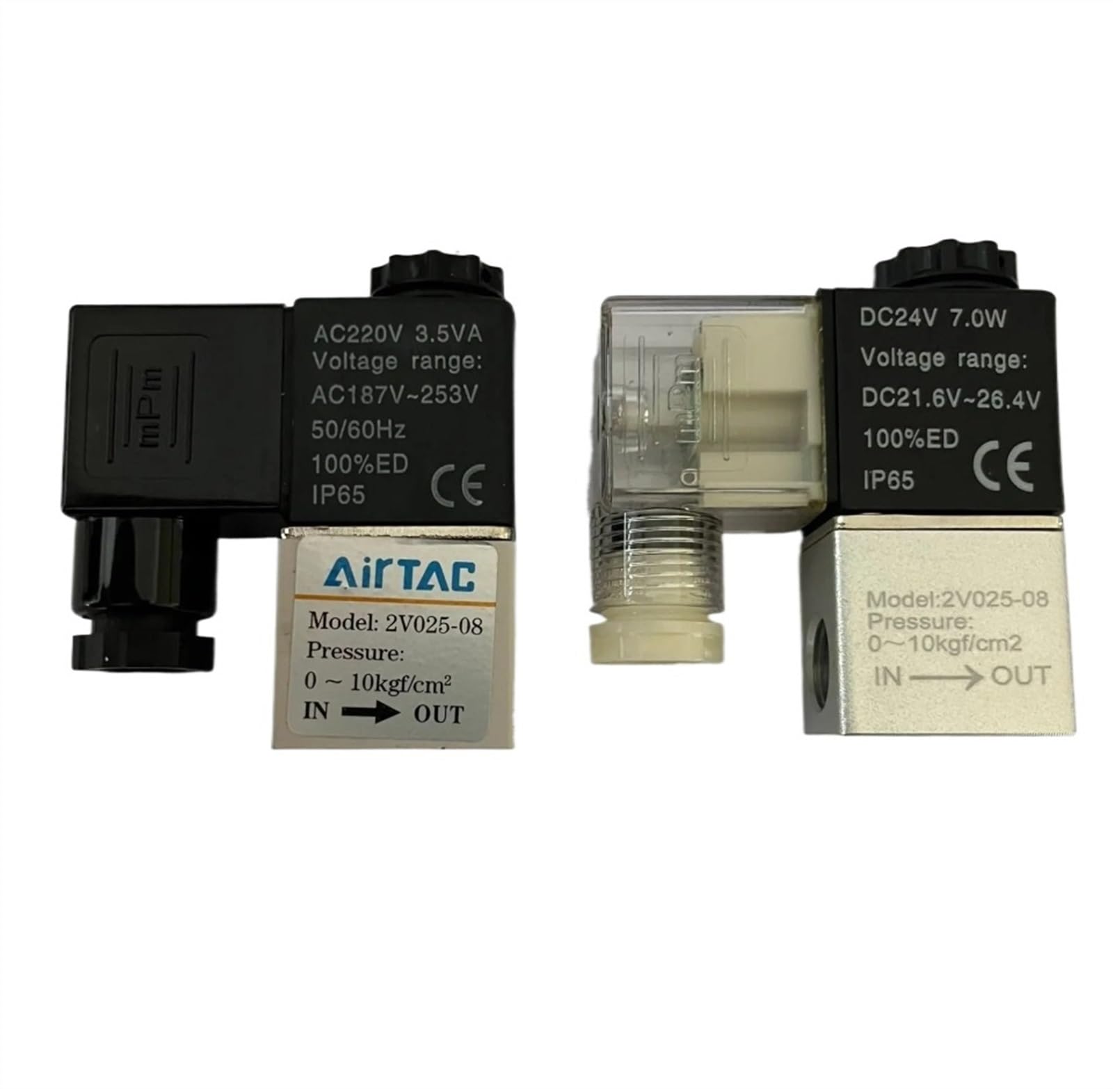 Électrovannes pneumatiques 2V025-08 transparentes à commutation rapide 24V