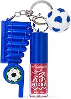 Lip Gloss Chaveiro Apito Brasil, Brilho Labial Hidratante, Lábios Volumosos, Temática Copa do Mundo, Torcida