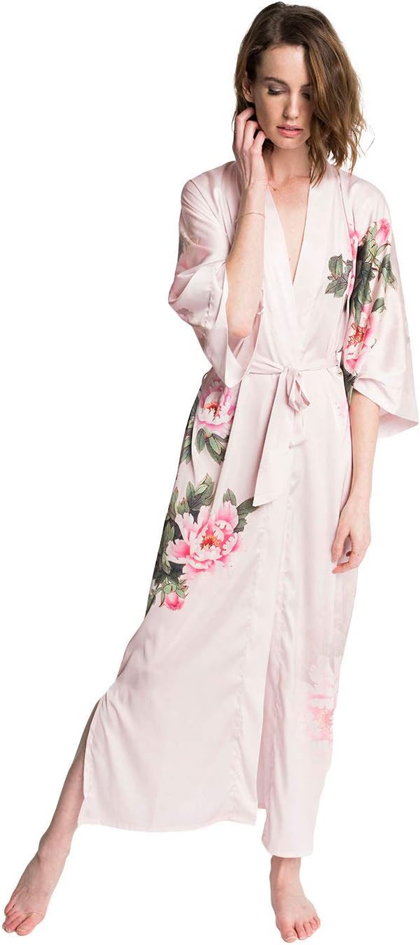 KIM+ONO Luxury Kimono Robe for Women | Long Floral Robe | Original Design | Removable Waist Tie Closure - Image 3