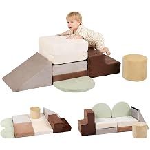 BanaSuper Kids Soft Play Set, Foldable Foam Climbing Blocks for Toddlers, Baby Foam Play Gym for Crawling & Obstacle Course, EN71 Certified Indoor Soft Play Equipment Toys for Sensory Motor Skills